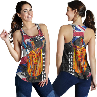 Hawaii Women Tank  Hawaii King Grunge Style Color Flag Style