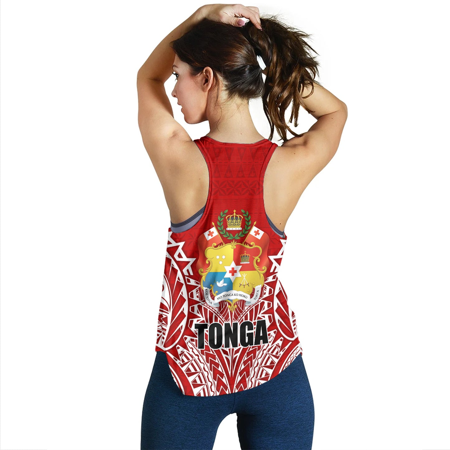 Tonga Custom Personalised Women Tank Seal With Flag Style