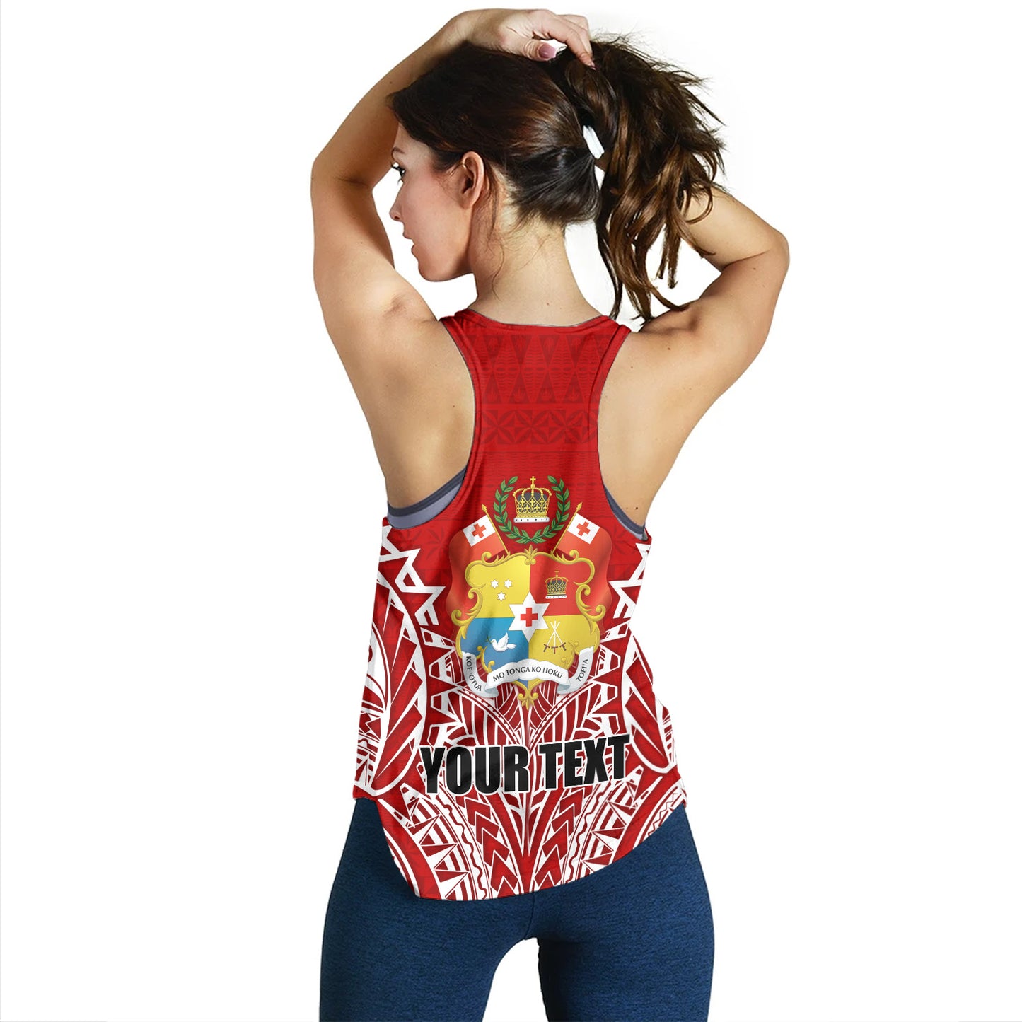 Tonga Custom Personalised Women Tank Seal With Flag Style