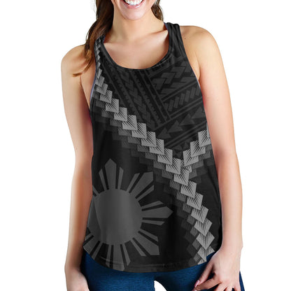 Philippines Filipinos Women Tank Filipinos Sun Polynesian Tattoo Style