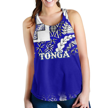 Tonga Women Tank Tonga Blue Color With Traditional Patterns