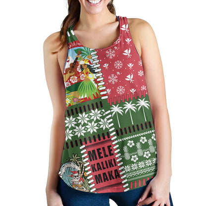 Hawaii Women Tank Santa Surfing Mele Kalikimaka Kanaka Maoli