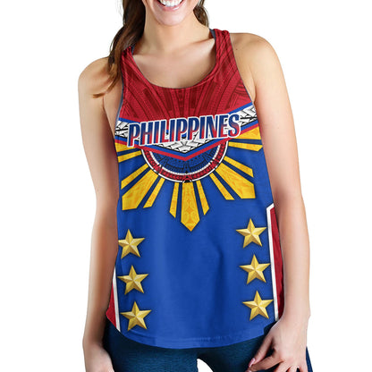 Philippines Filipinos Women Tank Half-Up Style Flag