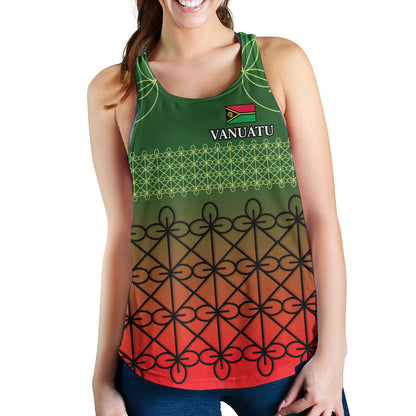 Vanuatu Women Tank Custom Seal Flag Color Mutis En Atan Design