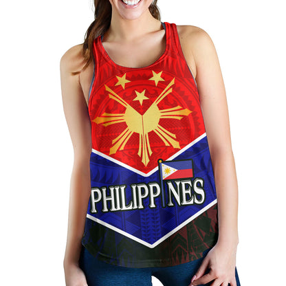 Philippines Filipinos Women Tank Sun Filipinos Tribal Flowers Patterns