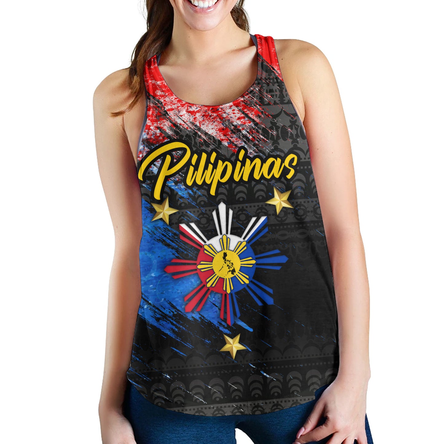 Philippines Filipinos Women Tank Pilipinas Sun Grunge Style