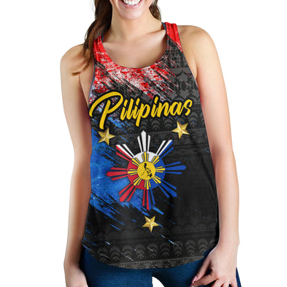 Philippines Filipinos Women Tank Pilipinas Sun Grunge Style