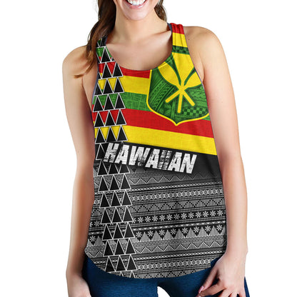 Hawaii Women Tank Kanaka Maoli Flag Polynesian Tribal Patterns Grunge Style
