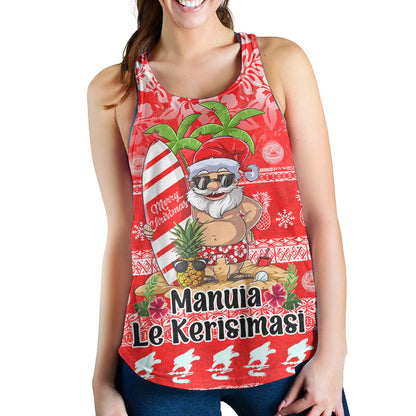 American Samoa Women Tank Manuia Le Kerisimasi Tropical Xmas Patterns