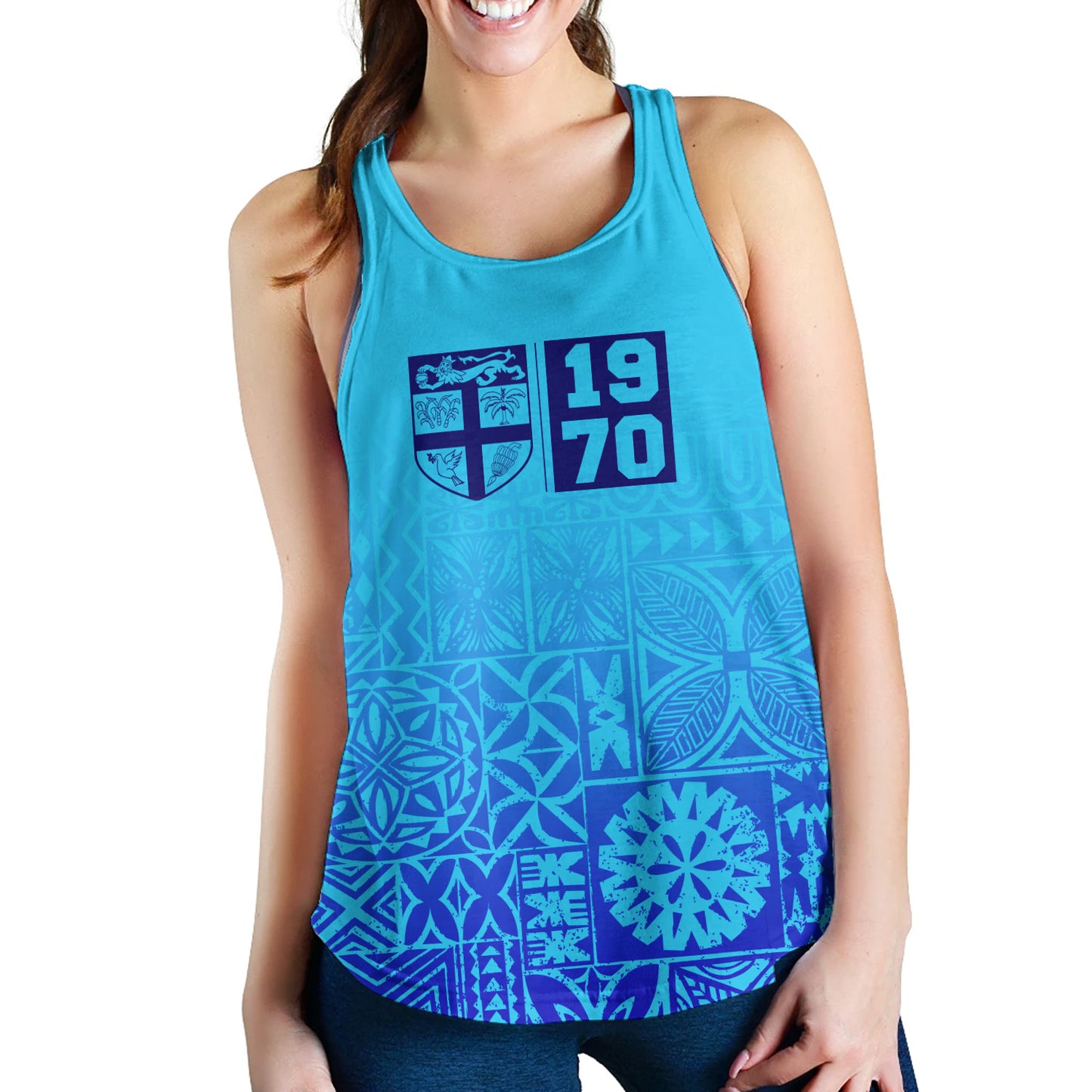 Fiji Women Tank Fiji Independence 1970 Tapa Style (Ver 2)
