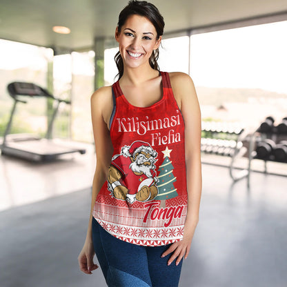 Tonga Women Tank Kilisimasi Fiefia Rugby Santa Style