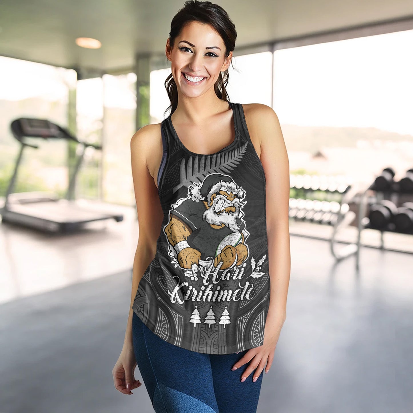 New Zealand Women Tank Hari Kirihimete Rugby Santa Style