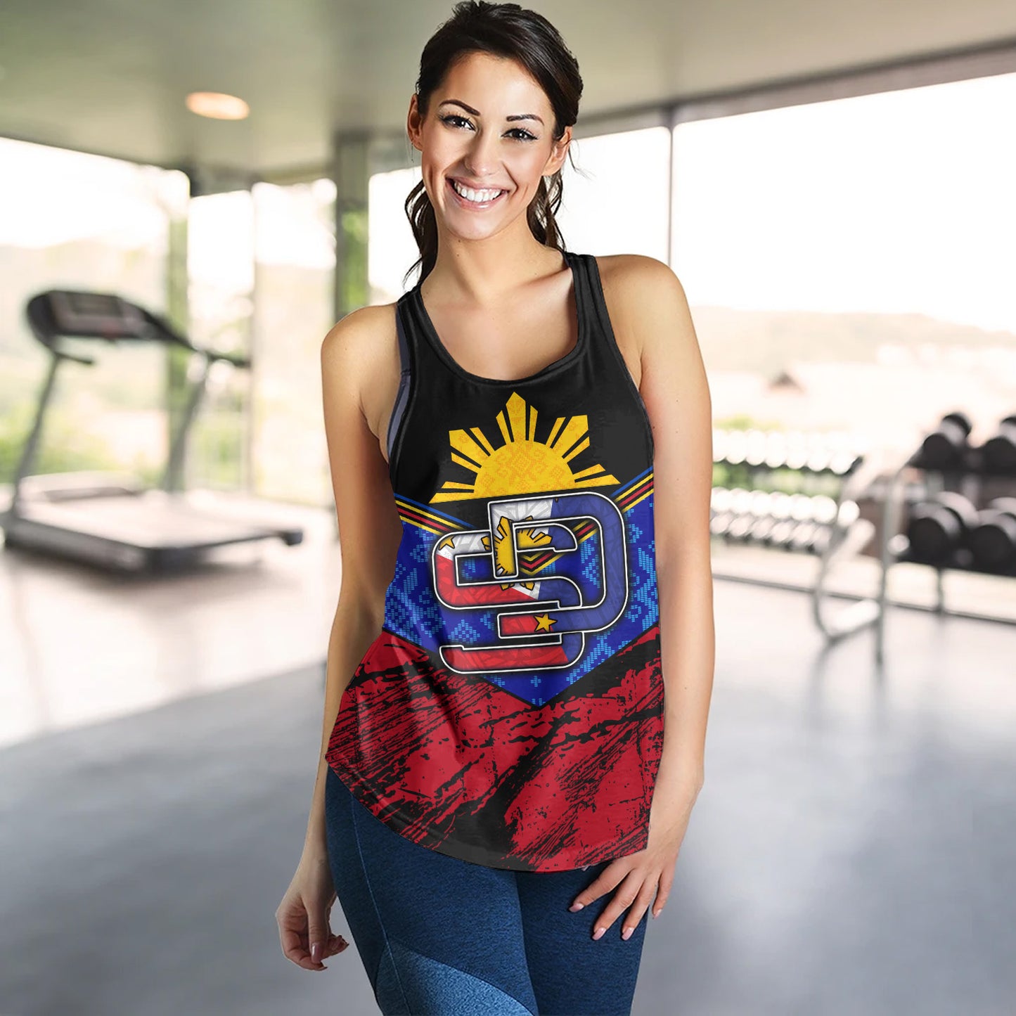 Philippines Filipinos Women Tank San Diego Filipino Grunge Brush Stroke Style