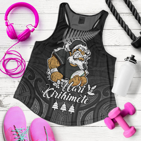 New Zealand Women Tank Hari Kirihimete Rugby Santa Style