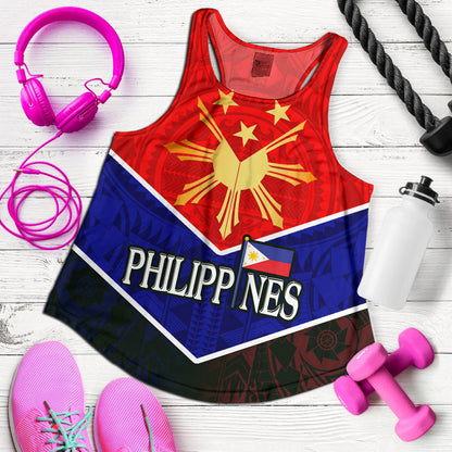 Philippines Filipinos Women Tank Sun Filipinos Tribal Flowers Patterns