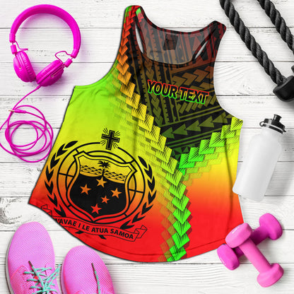 Samoa Women Tank Samoa Coat Of Arms With Polynesian Tattoo Style