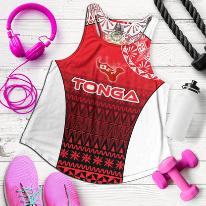 Tonga Custom Personalised Women Tank Map Tongan Ngatu Gradient Style