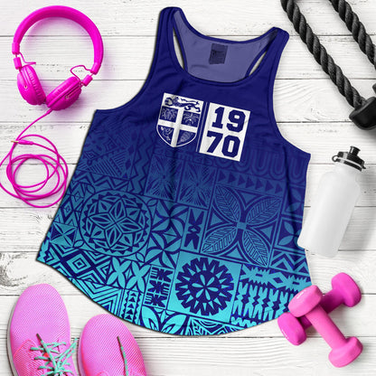 Fiji Women Tank Fiji Independence 1970 Tapa Style