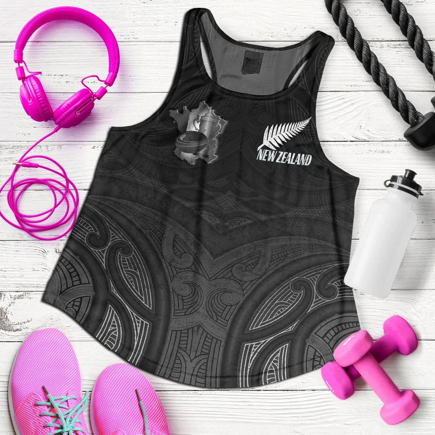 New Zealand Women Tank Rugby Ball Style
