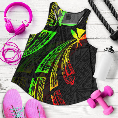 Hawaii Women Tank Kanaka Maoli Polynesian Pattern Reggae Color