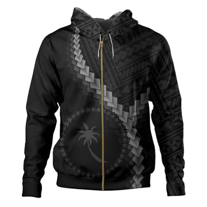 Chuuk State Hoodie Coat Of Arm Polynesian Tattoo Style