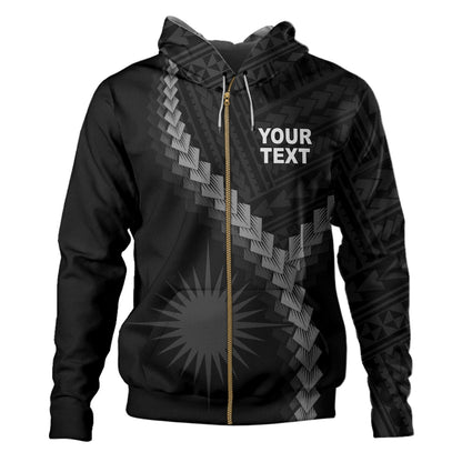 Marshall Islands Hoodie Coat Of Arm Polynesian Tattoo Style