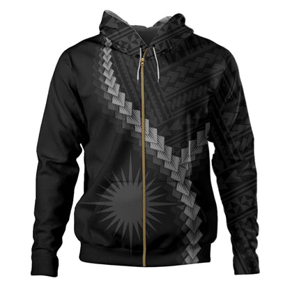 Marshall Islands Hoodie Coat Of Arm Polynesian Tattoo Style