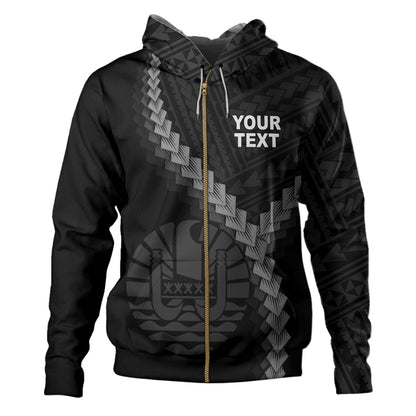 Tahiti Hoodie Coat Of Arm Polynesian Tattoo Style