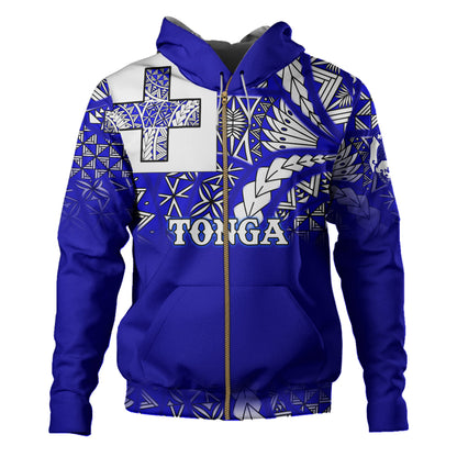Tonga Hoodie Tonga Blue Color With Traditional Patterns