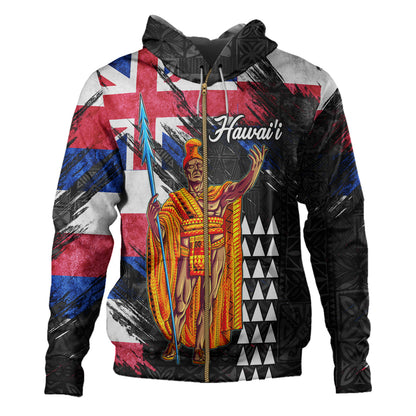Hawaii Hoodie Hawaii King Grunge Style Color Flag Style