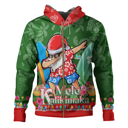 Hawaii Hoodie Mele Kalikimaka Dabbing Santa Christmas Style