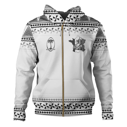 Fiji Hoodie Rugby Ball Tapa Patterns