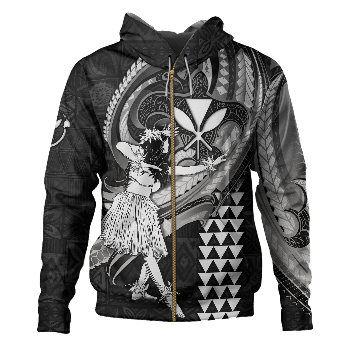 Hawaii Hoodie Kanaka Maoli Hula Girls Polynesian Traditional Tattoo
