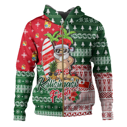 Tonga Hoodie Kilisimasi Fiefia Tropical Xmas Patterns