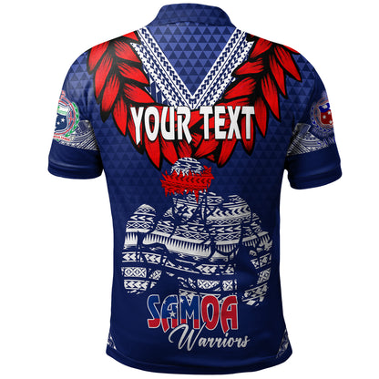 Personalised Toa Samoa Polo Shirt Ulafala Style Samoa Warriors