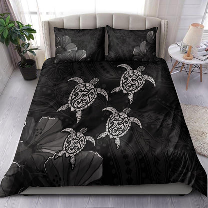 Hawaii Bedding Set Polynesia Honu Hibiscus Serenity