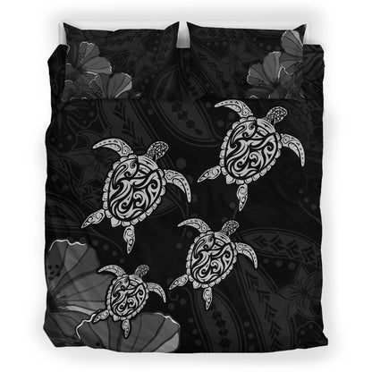 Hawaii Bedding Set Polynesia Honu Hibiscus Serenity