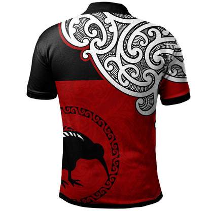 New Zealand Polo Shirt - Happy Waitangi Day Kiwi Bird and Maori Traditional