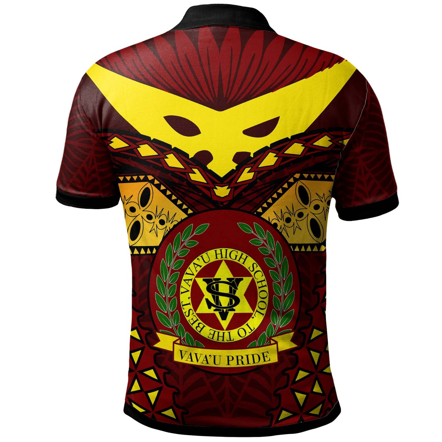 Tonga Custom Polo Shirt - Vava'u High Shool Tonga with Polynesian Patterns