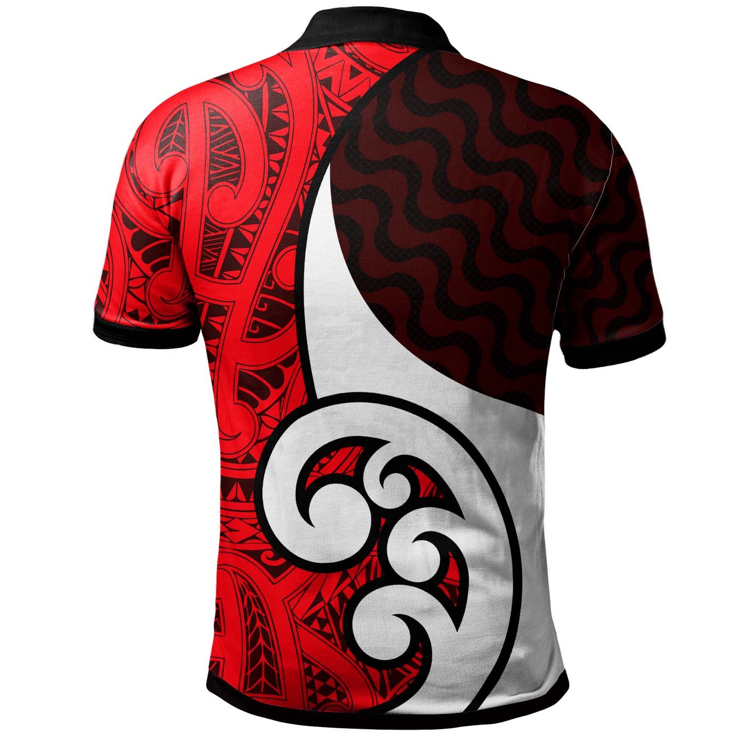 New Zealand Polo Shirt - Custom Flag of the United Tribes of New Zealand Waitangi Day