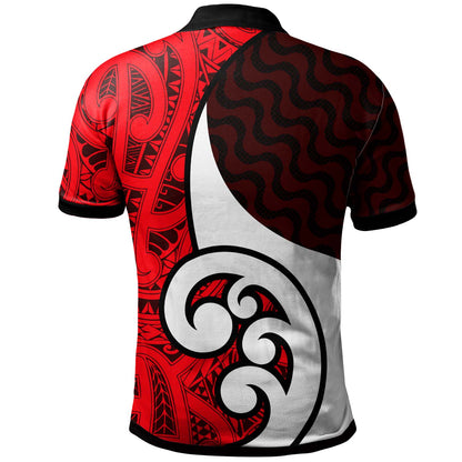 New Zealand Polo Shirt - Custom Flag of the United Tribes of New Zealand Waitangi Day