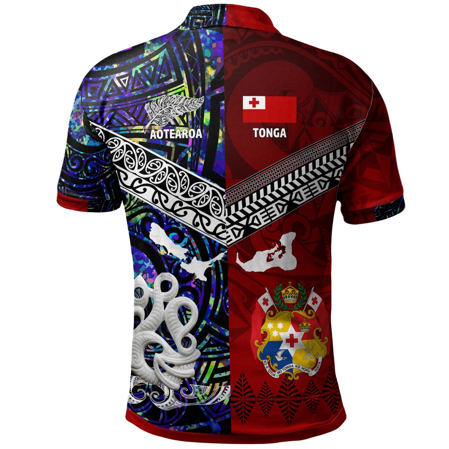 Tonga Polynesian Polo Shirt - Tonga And Aotearoa Polynesian Coat Of Arms Polo Shirt