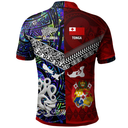 Tonga Polynesian Polo Shirt - Tonga And Aotearoa Polynesian Coat Of Arms Polo Shirt