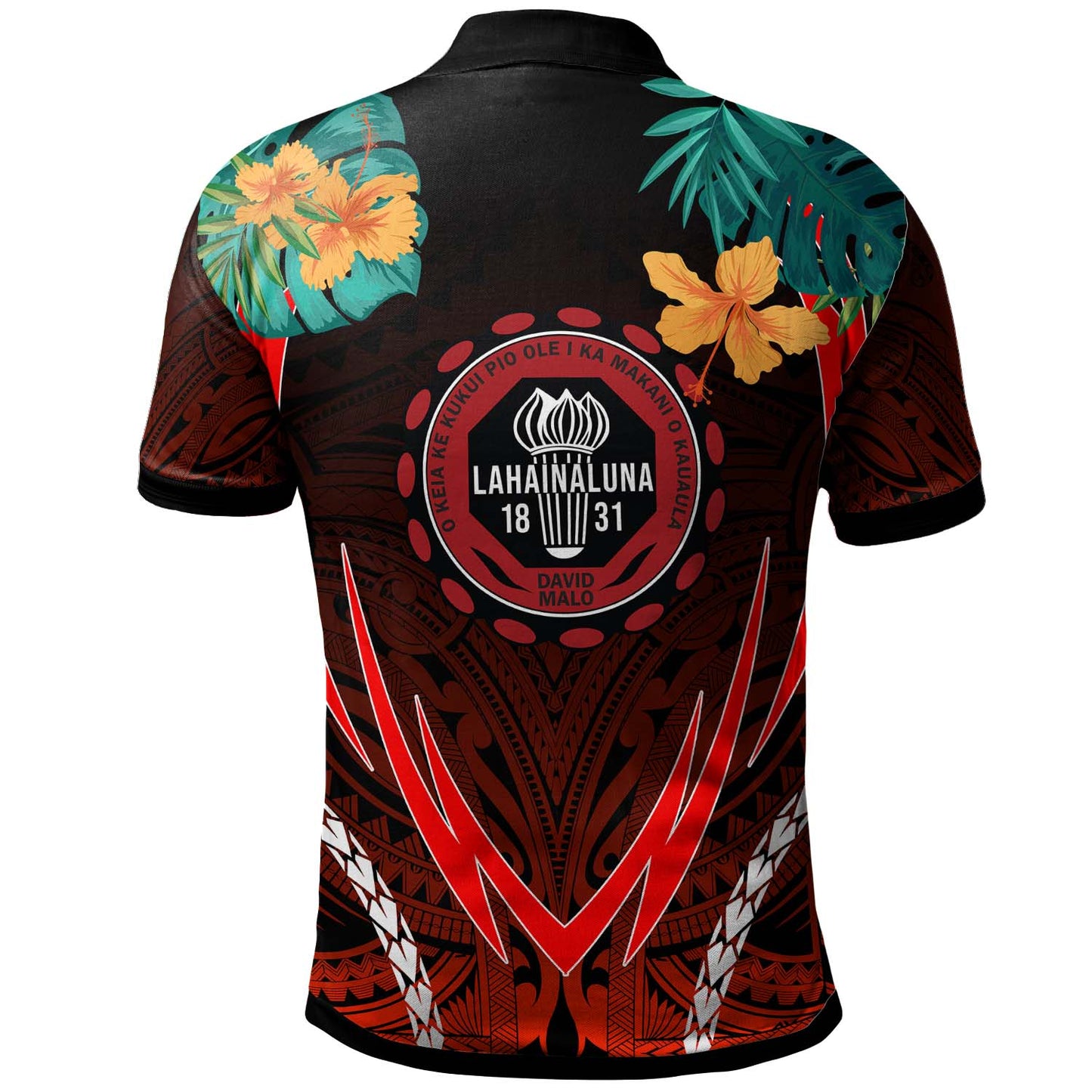 Hawaii Custom Polo Shirt - Lahainaluna High School Polynesian with Hawaii Pattern