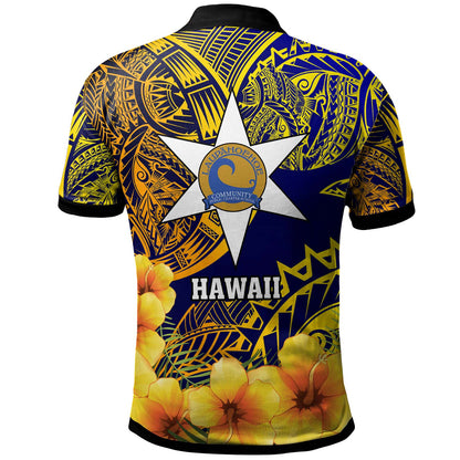 Hawaii Custom Polo Shirt - Laupahoehoe Community Public Charter School with Polynesian and HIbicus Flower