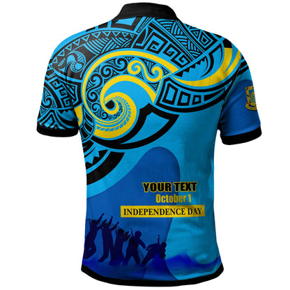 Tuvalu Polynesian Day Polo Shirt - Custom Happy Tuvalu Independence Day with Polynesian Culture Polo Shirt