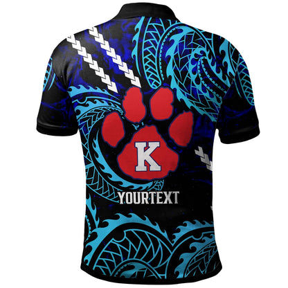 Hawaii Custom Polo Shirt - Keaau High School Cougars with Polynesian Patterns Galaxy
