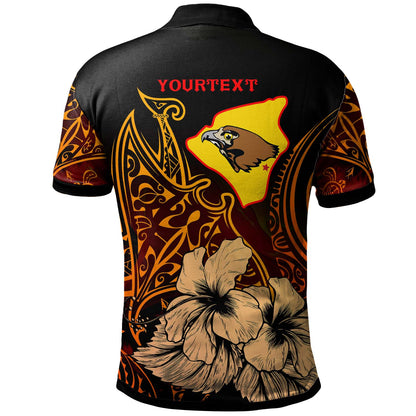 Hawaii Custom Polo Shirt - Ke Kula o Ehunuikaimalino High School with Polynesian Pride Pattern