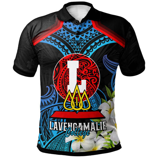 Tonga Polynesian Polo Shirt - Lavengamalie College with Polynesian Patterns and Plumeria Flower Polo Shirt