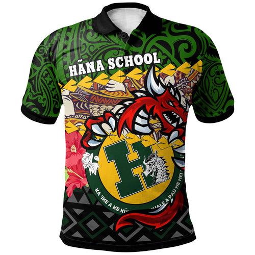 Hawaii Custom Personalised Polo Shirt - Hana High & Intermediate School Dragon Polynesian Pattern